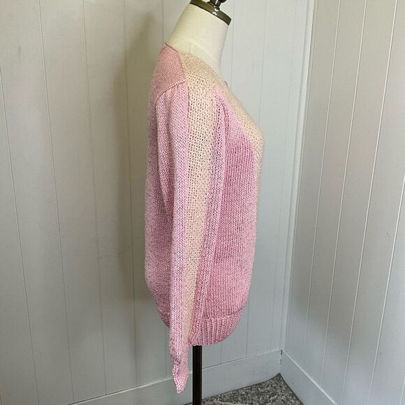 Vintage Nannell Women’s Small Pink Wool Rabbit Hair Blend Hand Knit Sweater - Picture 7 of 14